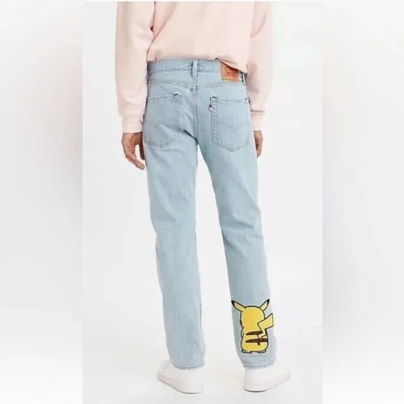Levi's x Pokemon 551 Z Men's AUTHENTIC STRAIGHT Jeans Pikachu